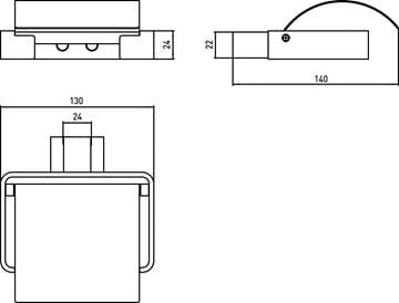 CONCEPT 200 STYLE držiak toaletného papiera s krytom, nástenný, chróm 010-7838 Technický nákres