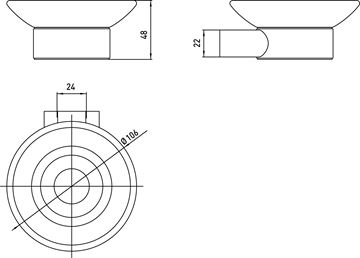 CONCEPT 200 STYLE mydlovnička, nástenná, sklo, chróm 010-7846 Technický nákres