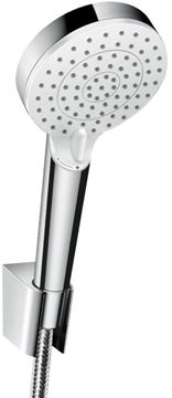 HANSGROHE CROMETTA VARIO 2JET sprchová súprava 3-dielna, ručná sprcha pr. 100 mm, 2 prúdy, hadica, držiak, biela/chróm