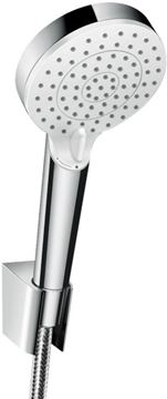 HANSGROHE CROMETTA VARIO 2JET sprchová súprava 3-dielna, ručná sprcha pr. 100 mm, 2 prúdy, hadica, držiak, biela/chróm