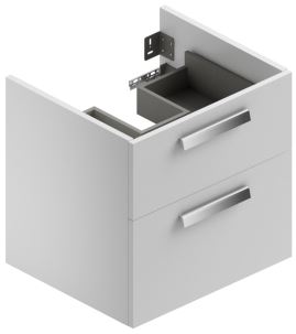 CONCEPT 200/300 skrinka pod umývadlo 56,5x48,4x55 cm, 2 zásuvky, lesklá biela WU60CO2001100 Obrázek - Hlavní obrázek