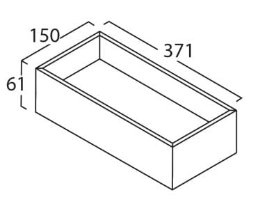 CONCEPT 200/300 box do zásuvky 371x150x61mm, matná šedá ACSIC35L001 Technický nákres