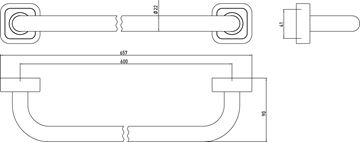 CONCEPT 100 držiak uteráka 657 mm, chróm 002-1175 Technický nákres