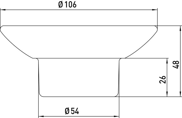 CONCEPT 100 mydlenka bez držiaka, sklo 002-1171 Technický nákres
