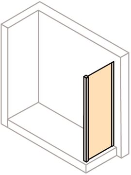 CONCEPT 100 bočná stena 80x190 cm, pololesklá strieborná/číre sklo PTA20503.069.322 Obrázek - fotka