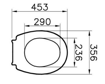 CONCEPT 100 WC sedadlo, bez poklopu 115-003-506 Technický nákres