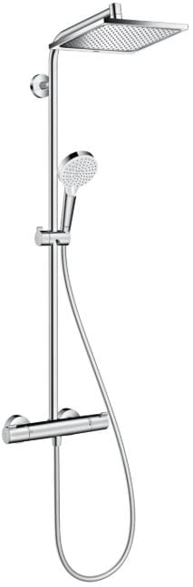 HANSGROHE CROMETTA E SHOWERPIPE GREEN 240 sprchový set s termostatickou batériou, horná sprcha, ručná sprcha s 2 prúdmi, EcoSmart, chróm
