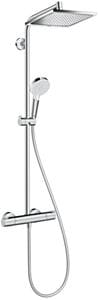 HANSGROHE CROMETTA E SHOWERPIPE GREEN 240 sprchový set s termostatickou batériou, horná sprcha, ručná sprcha s 2 prúdmi, EcoSmart, chróm