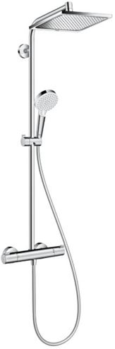 HANSGROHE CROMETTA E SHOWERPIPE GREEN 240 sprchový set s termostatickou batériou, horná sprcha, ručná sprcha s 2 prúdmi, EcoSmart, chróm 27281000 Obrázek - Hlavní obrázek