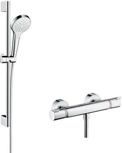 HANSGROHE CROMA SELECT S VARIO sprchový set s termostatickou batériou, ručná sprcha s 3 prúdmi, tyč, hadica, biela/chróm 27013400 Obrázek - Hlavní obrázek