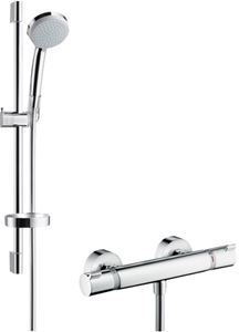 HANSGROHE CROMA 100 VARIO sprchový set s termostatickou batériou, ručná sprcha so 4 prúdmi, tyč, hadica, EcoSmart, chróm