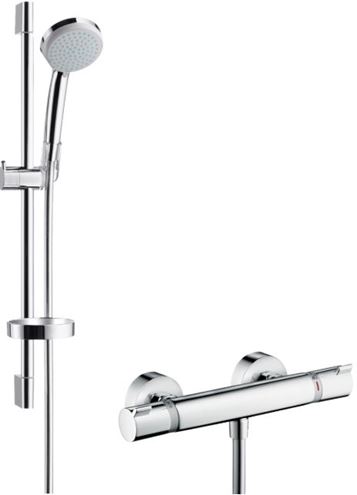 HANSGROHE CROMA 100 VARIO sprchový set s termostatickou batériou, ručná sprcha so 4 prúdmi, tyč, hadica, EcoSmart, chróm 27032000 Obrázek - Hlavní obrázek