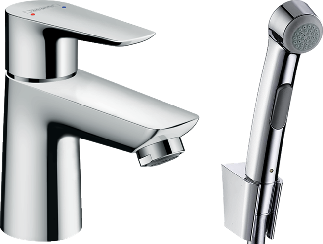 HANSGROHE TALIS E umývadlová stojanková batéria, s odtokovou súpravou a bidetovou sprškou, EcoSmart, chróm 71729000 Obrázek - Hlavní obrázek