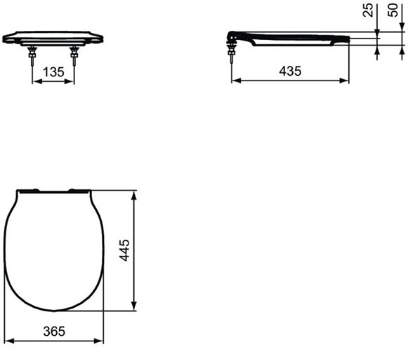CONCEPT CUBE 2.0 WC sedadlo ultra ploché E080901 (E036501) Technický nákres