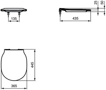 CONCEPT CUBE 2.0 WC sedadlo ultra ploché E080901 (E036501) Technický nákres
