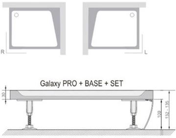 RAVAK GIGANT PRO SET panel 1200x900mm, plast, biela XA83GL71010 Technický nákres