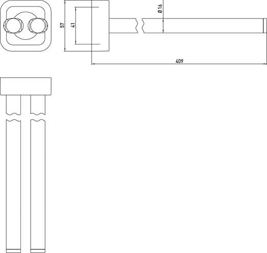 CONCEPT 100 držiak uterákov 409 mm, dvojramenný, otočný, chróm 002-1173 Technický nákres