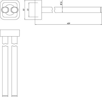 CONCEPT 100 držiak uterákov 409 mm, dvojramenný, otočný, chróm 002-1173 Technický nákres
