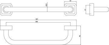CONCEPT 100 držiak uteráka 357 mm, chróm 002-1177 Technický nákres