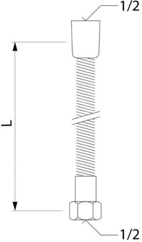 LAUFEN sprchová hadica 800 mm, kov, chróm HF105653100000 Technický nákres