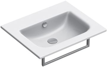 CONCEPT S umývadlo 60 cm, bez otvoru pre batériu, s prepadom, Cataglaze
