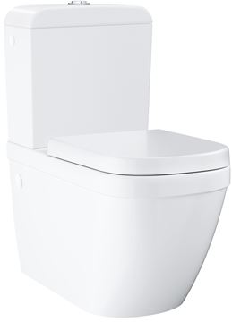 GROHE EURO CERAMIC WC kombi, so SoftClose sedadlom, Rimless splachovanie, zadný odpad, spodné napúšťanie, alpská biela