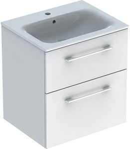 GEBERIT SELNOVA SQUARE skrinka s umývadlom 60x48x65, 2 cm, 2 zásuvky, lesklá biela