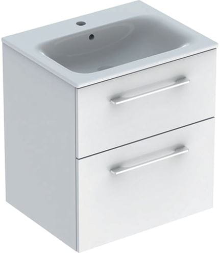 GEBERIT SELNOVA SQUARE skrinka s umývadlom 60x48x65, 2 cm, 2 zásuvky, lesklá biela 501.236.00.1 Obrázek - Hlavní obrázek