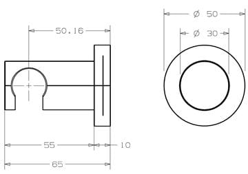 CONCEPT 300 nástenný držiak ručnej sprchy, chróm PM10030/CO Technický nákres