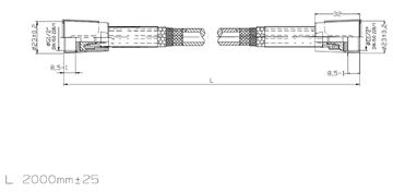 CONCEPT 300 sprchová hadica 2000 mm, hladká, s ochranou proti prekrúteniu, plast, chróm PM10025/CO Technický nákres