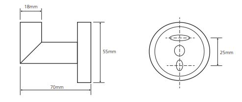 BEMETA OMEGA háčik na uterák, chróm 104206022 Technický nákres