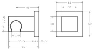 CONCEPT 300 nástenný držiak, chróm PM10031/CO Technický nákres