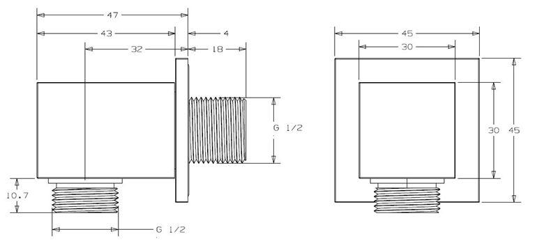 CONCEPT 300 nástenné kolienko, chróm PM10029/CO Technický nákres