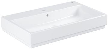 GROHE CUBE CERAMIC umývadlo na dosku 80 cm, s otvorom pre batériu a prepadom, PureGuard