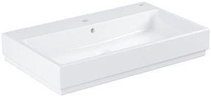 GROHE CUBE CERAMIC umývadlo na dosku 80 cm, s otvorom pre batériu a prepadom, PureGuard
