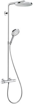 HANSGROHE RAINDANCE S SHOWEPIPE 240 sprchový set s termostatickou batériou, horná sprcha, ručná sprcha s 3 prúdmi, tyč, hadica, chróm