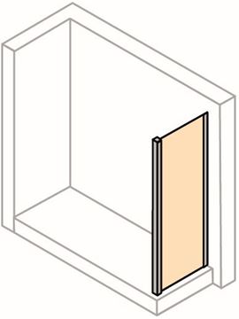 CONCEPT 100 bočná stena 90x190 cm, matná strieborná/číre sklo PTA20505.087.322 Obrázek - fotka