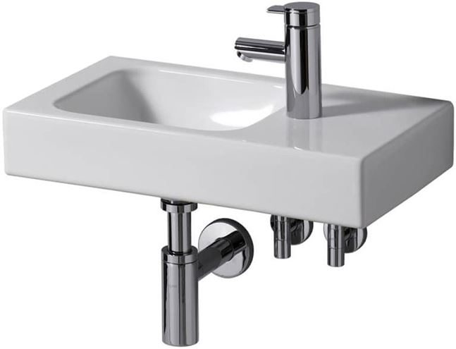 GEBERIT ICON umývadielko 53 cm, s otvorom pre batériu vpravo, bez prepadu, KeraTect 124053600 Obrázek - fotka