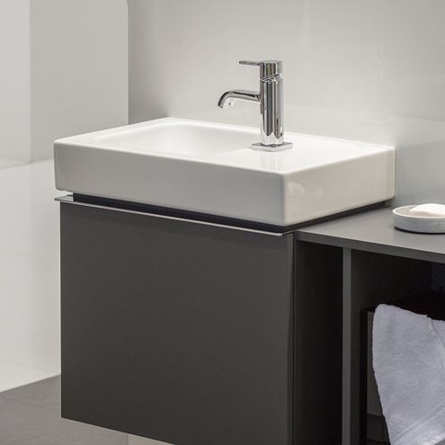 GEBERIT ICON umývadielko 53 cm, s otvorom pre batériu vpravo, bez prepadu, KeraTect 124053600 Obrázek - fotka