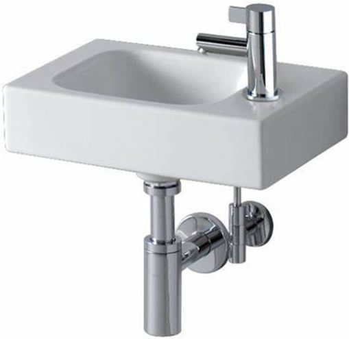 GEBERIT ICON umývadielko 38 cm, s otvorom pre batériu vpravo, bez prepadu 124736000 Obrázek - fotka