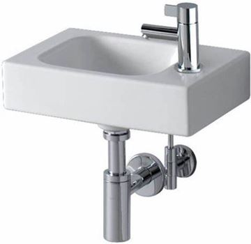 GEBERIT ICON umývadielko 38 cm, s otvorom pre batériu vpravo, bez prepadu 124736000 Obrázek - fotka