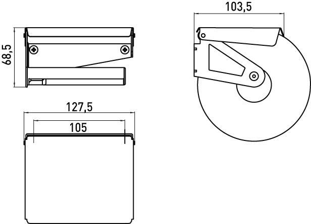 CONCEPT 100 držiak toaletného papiera s krytom, nástenný, chróm 002-1113 Technický nákres