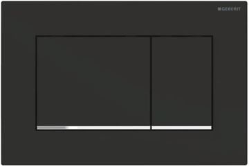 GEBERIT SIGMA 20 ovládacie tlačidlo pre dve splachovania, easy-to-clean, plast, matná čierna/lesklý chróm
