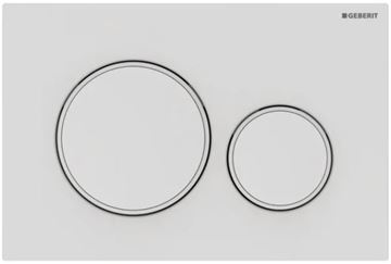 GEBERIT SIGMA 20 ovládacie tlačidlo pre dve splachovania, easy-to-clean, plast, matná biela/biela