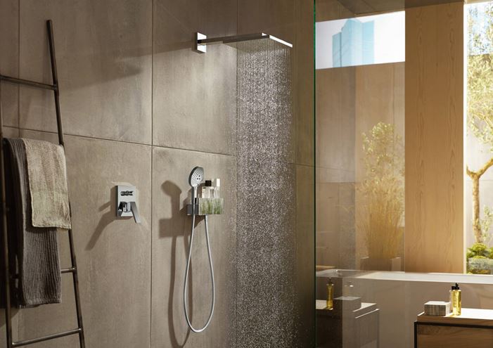 HANSGROHE RAINDANCE E 300 1JET horná sprcha 300x300 mm, s ramenom, matná biela 26238700 Obrázek - fotka