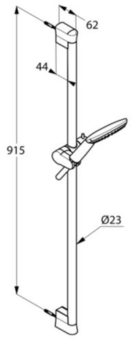 KLUDI FRESHLINE 1S sprchová súprava 3-dielna, ručná sprcha pr. 120 mm, tyč, hadica, biela/chróm 6784091-00 Technický nákres