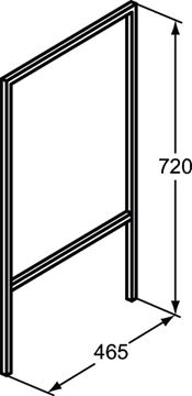 IDEAL STANDARD ADAPTO podporné nohy k rámu 465x720mm, tmavo šedá U8599FY Technický nákres