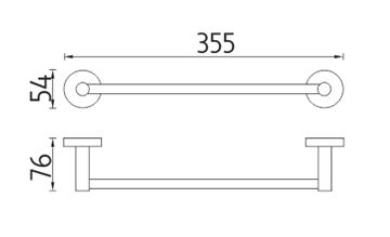 NIMCO UNIX držiak uteráka 355 mm, nerez UNM 13035-10 Technický nákres