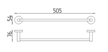 NIMCO UNIX držiak uteráka 505 mm, nerez UNM 13046-10 Technický nákres