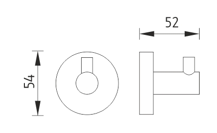 NIMCO UNIX háčik na uterák, nerez UNM 13054-10 Technický nákres